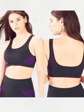 New Women’s XS Black & Purple Demi Lovato x Fabletics Seamless Erika Sports Bra